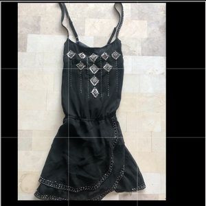 Black silver beaded dress